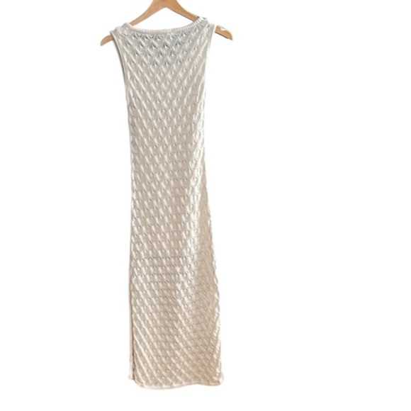 Olive & Oak Womens Ivory/Cream Maxi Dress Open Knit Crochet Summer Classic Sz S - Picture 2 of 2